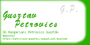 gusztav petrovics business card